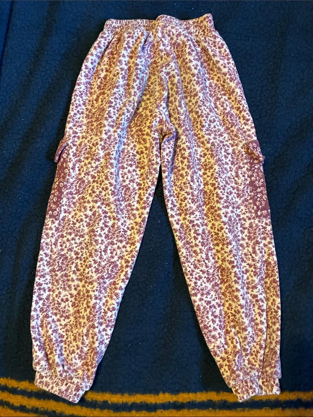 Zara Purple Floral Cargo Jogger Pants - Kids